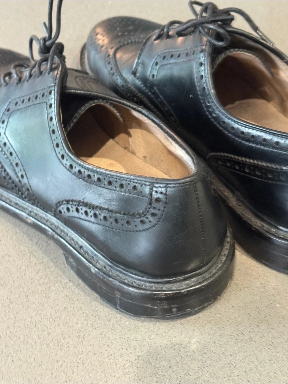 J. Crew Men’s Black Leather Wingtip Oxfords Size 10